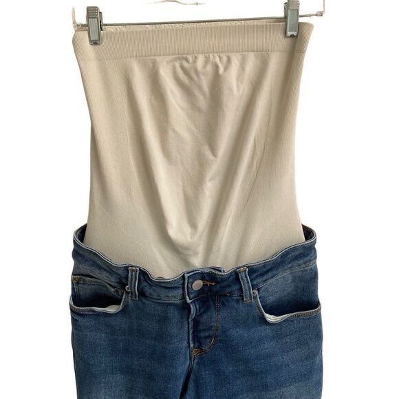 BLANQI medium wash full belly coverage flare denim jeans 10 - Picture 7 of 10